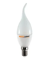 LED ЛАМПА CF37 "Свеча на ветру" 7W 630Lm 230V 4000K E14 MEGALIGHT (10/100)