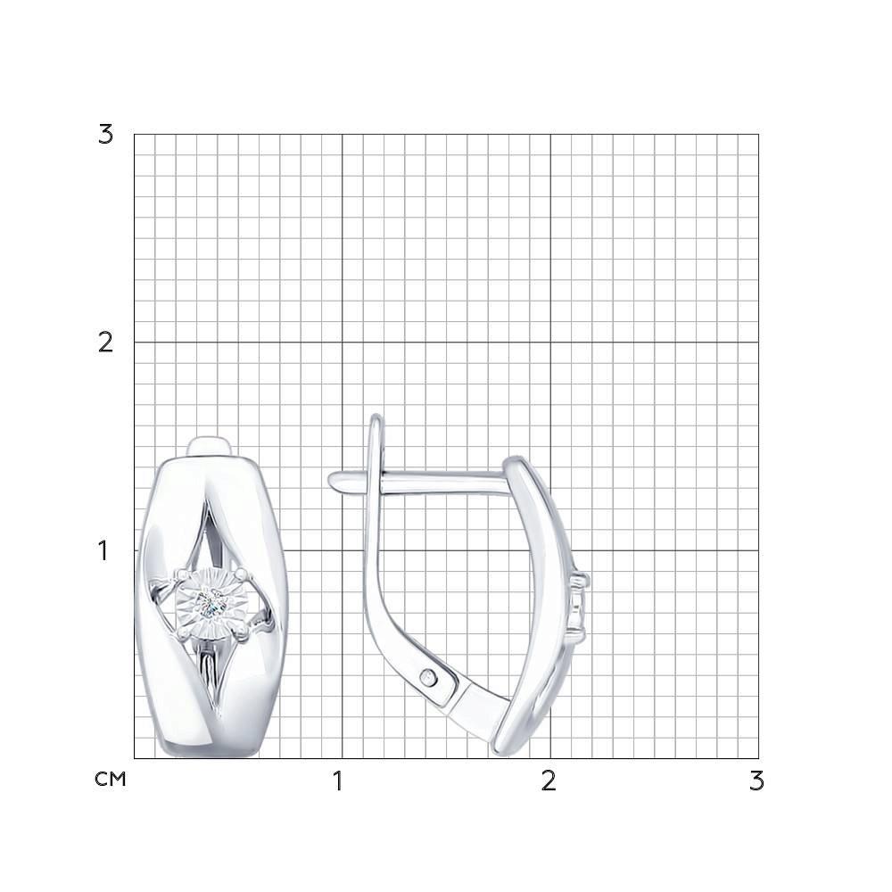 Серьги из серебра с натуральным бриллиантом - фото 2 - id-p108228697