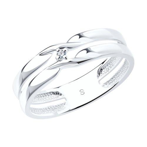 Кольцо из серебра с натуральным бриллиантом - р.18