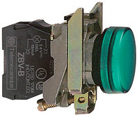 Сигнальная лампа, металл, зеленый, Ø22, гладкая линза, встроенный светодиод, 24 V AC/DC XB4BVB3