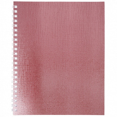 Тетрадь "Hatber", 96л, А5, клетка, обложка бумвинил, на гребне, серия "Metallic - Розовая" - фото 1 - id-p111873568