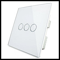 Сенсорный выключатель Touch Me White (трехлинейный, белый) для финской сауны