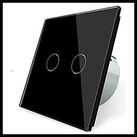 Сенсорный выключатель Touch Me Black (двухлинейный, черный) для финской сауны