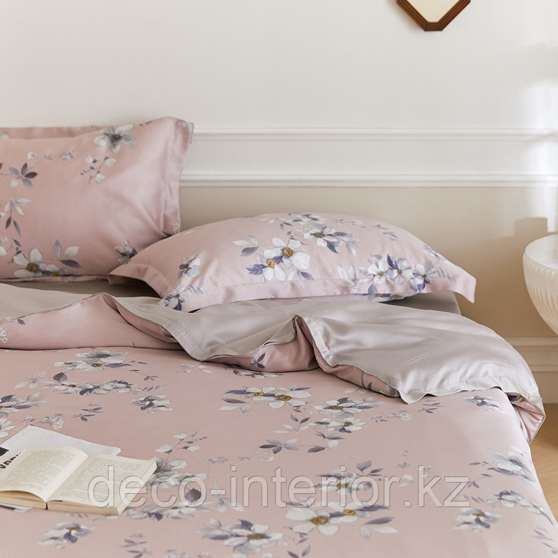 Комплект полуторного постельного белья из тенселя с цветочным принтом - фото 10 - id-p103822061