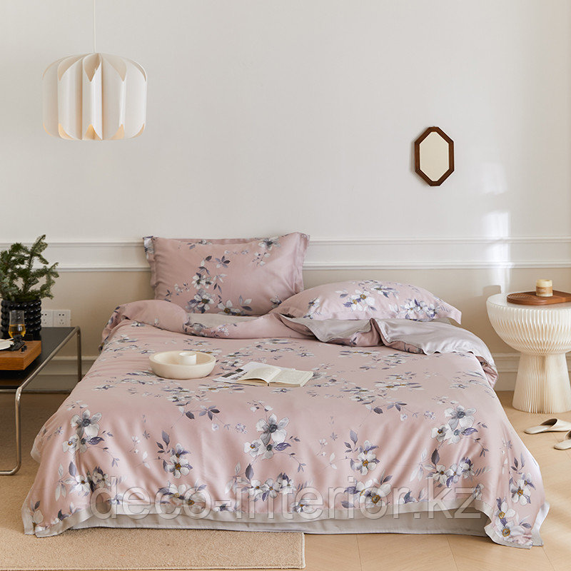 Комплект полуторного постельного белья из тенселя с цветочным принтом - фото 1 - id-p103822063