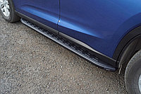 Пороги алюминиевые с пластиковой накладкой (карбон черные) 1720 мм ТСС для Gac GS5 1.5T 2WD 2020-