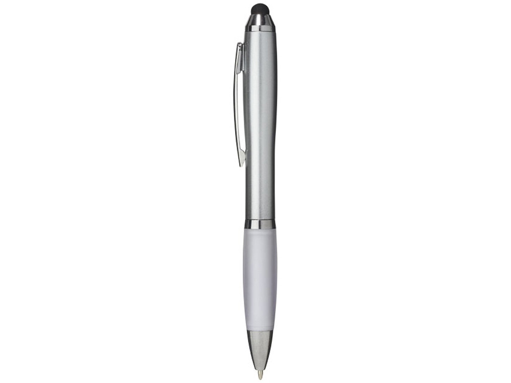 Ручка-стилус шариковая Nash, серебристый/белый - фото 2 - id-p111880136