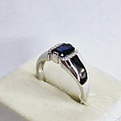 Серебряное кольцо  Фианит  Наносапфир Aquamarine 68428АБ.5 покрыто  родием коллекц. Клеопатра, фото 2