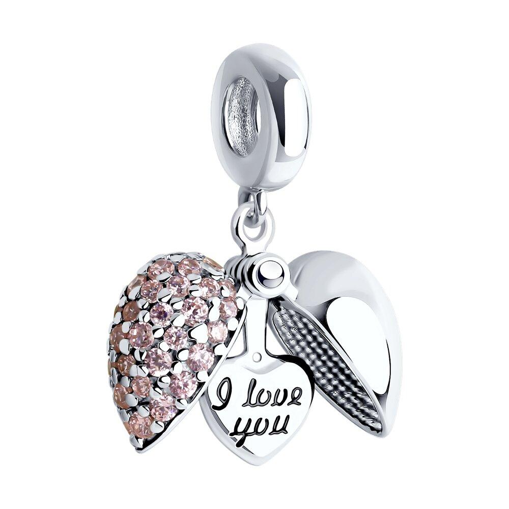 Подвеска-шарм из серебра с эмалью с фианитами SOKOLOV 94032965 вставка коллекц. Formula. For me, фото 1