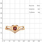 Серебряное кольцо  Гранат  Фианит Aquamarine 6567403А.6 позолота, фото 2