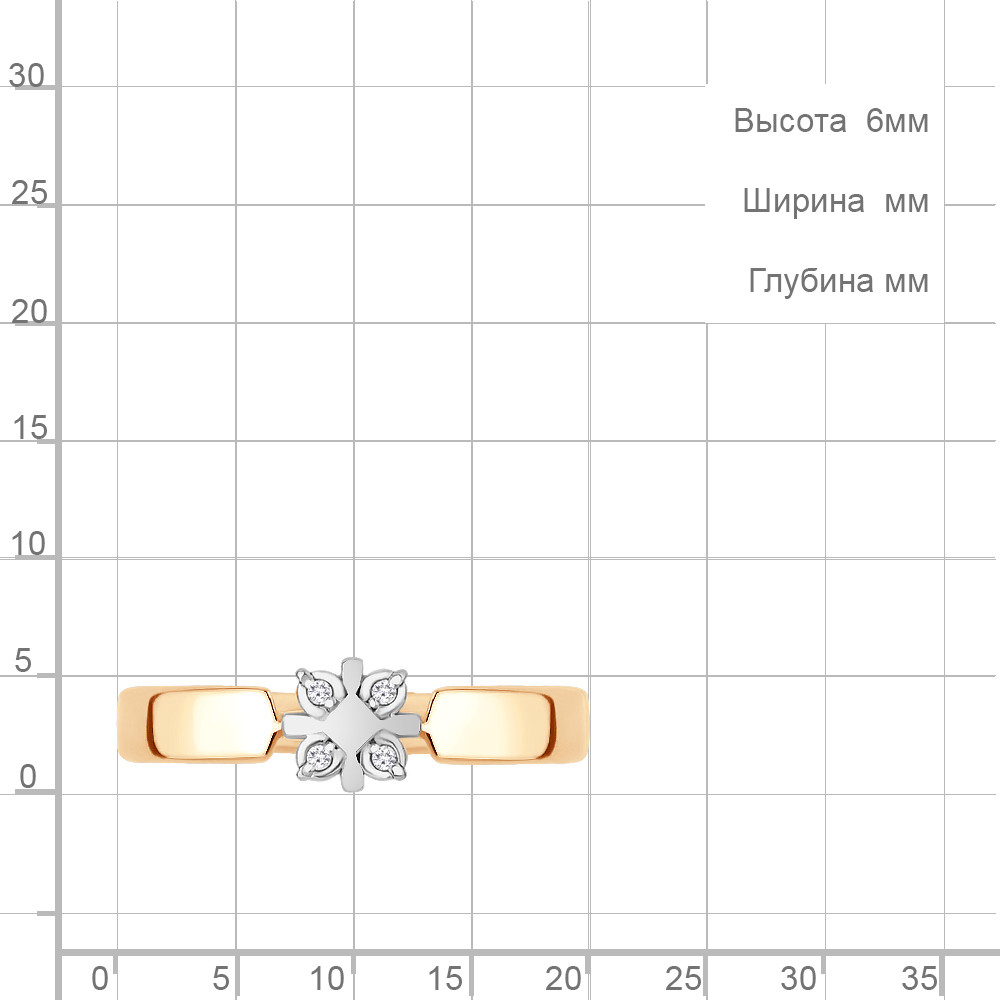 Серебряное кольцо Бриллиант Aquamarine 060183.6 позолота - фото 2 - id-p103126881