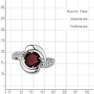 Серебряное кольцо  Гранат  Фианит Aquamarine 6588003А.5 покрыто  родием, фото 2