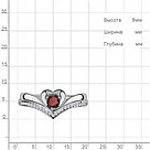 Серебряное кольцо  Гранат  Фианит Aquamarine 6567403А.5 покрыто  родием, фото 2