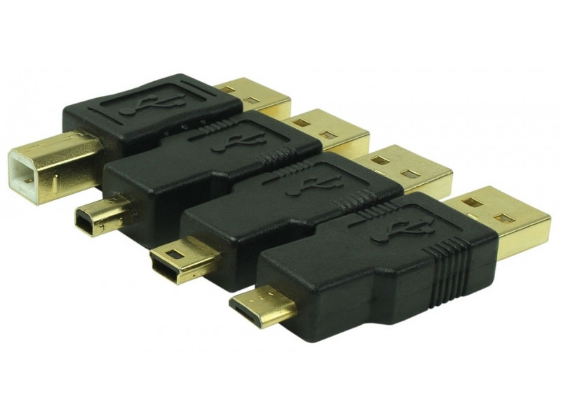Переходник универсальный 5 in 1 USB Adapter Kit (USB A-A, USB-Type B, USB-Mini B, USB-MicroUSB). Promate LinkM - фото 2 - id-p96532038