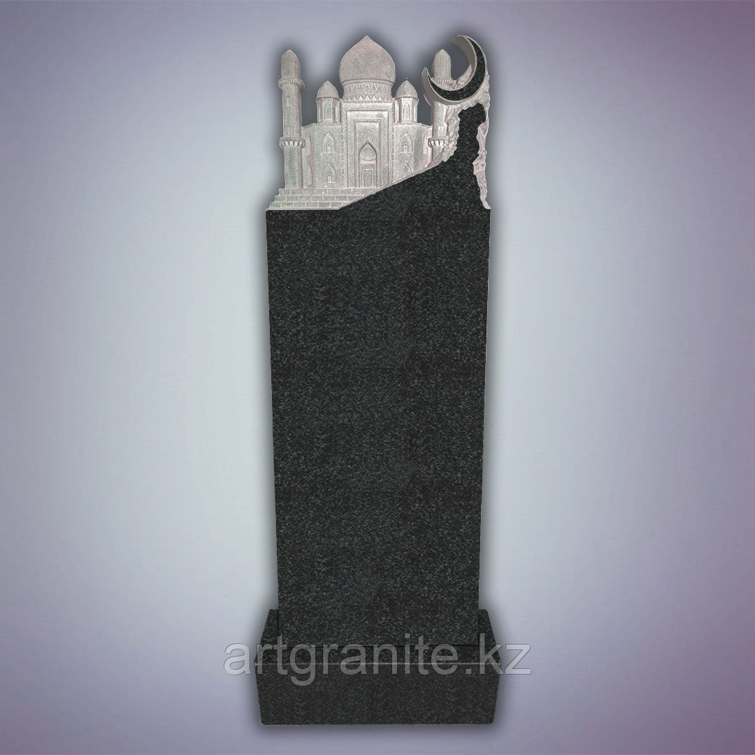 Памятник из Габбро - диабаз, мусульманский, с мечетью, черный - фото 1 - id-p111881052