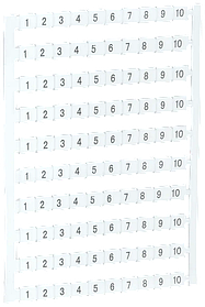 Маркеры для КВИ-4/16мм2 с нумерацией № 1-10 (1полоска/10штук) IEK