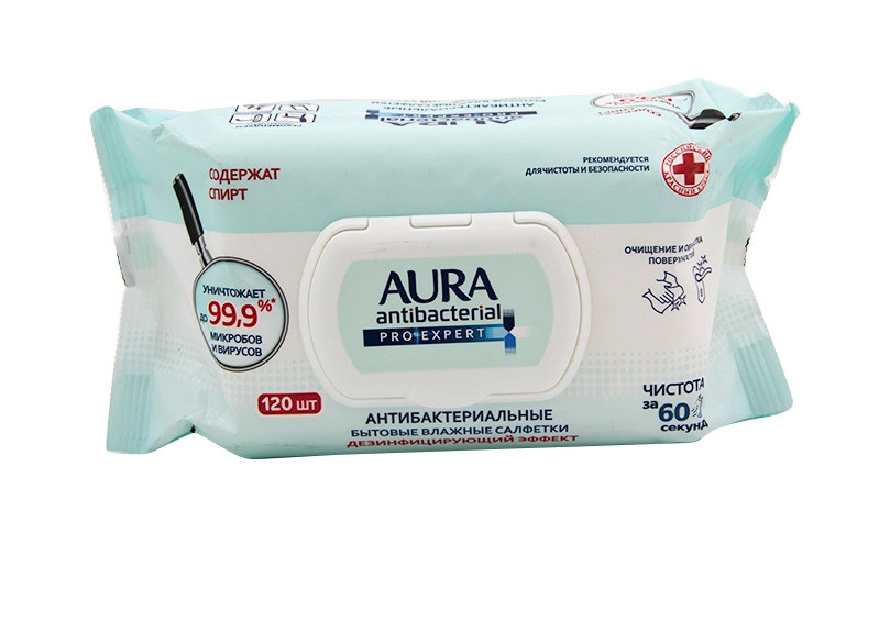 Купить Салфетки влажные для поверхностей Aura "Pro Expert" big-pack с ...