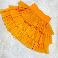 Юбка детская волан оранжевая 30-36 размер