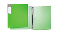 Папка пластиковая "Hatber HD", А4, на 4-х кольцах, 700мкм, корешок 25мм, серия "Diamond Neon - Зелёная"