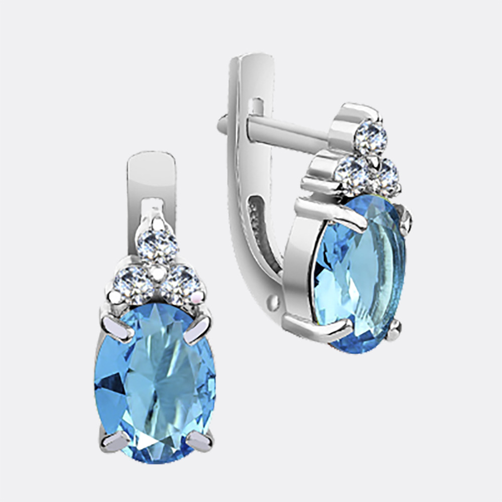 Серьги из серебра с фианитами Вознесенский 11-0250 топ, фото 1