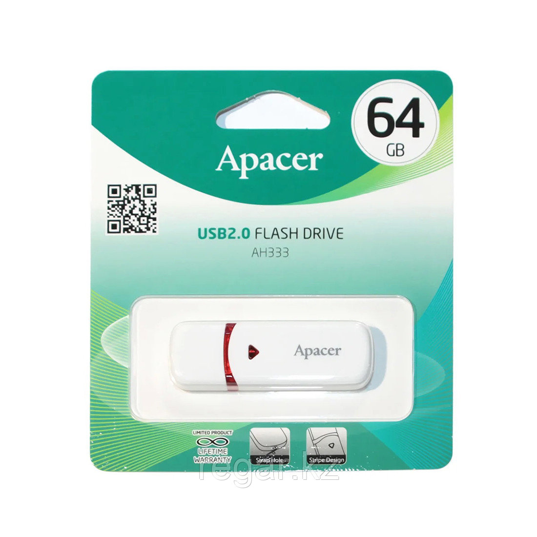 USB-накопитель Apacer AH333 64GB Белый - фото 3 - id-p111923389