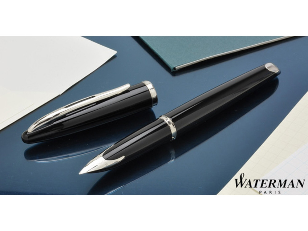 Перьевая ручка Waterman Carene, цвет: Black ST, перо: F или М чернила: blue - фото 9 - id-p111932381