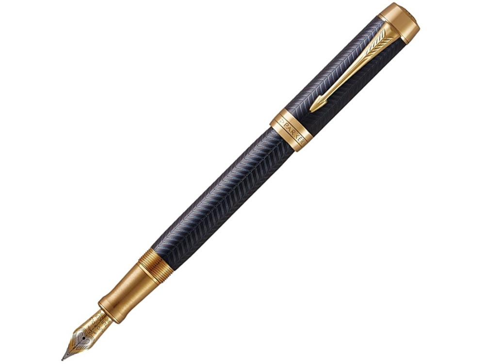 Перьевая ручка Parker Duofold Prestige Centennial, Blue Chevron GT Foutain Pen Fine, перо: F, цвет чернил: - фото 1 - id-p111932435