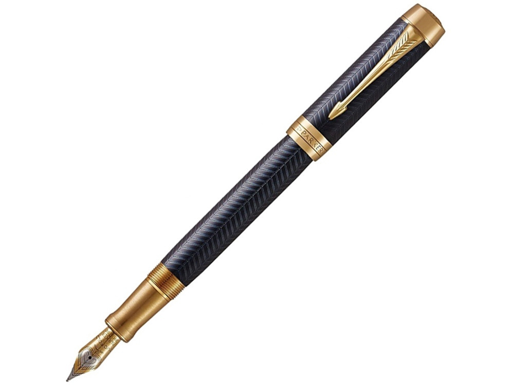 Перьевая ручка Parker Duofold Prestige Centennial, Blue Chevron GT Foutain Pen Medium, перо:M , цвет чернил: