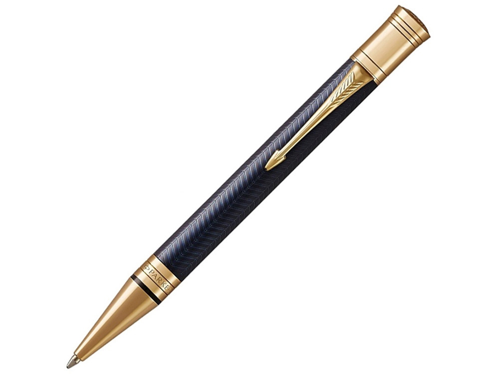 Шариковая ручка Parker  Duofold Prestige Blue Chevron GT, стержень: M, цвет чернил: black, в подарочной