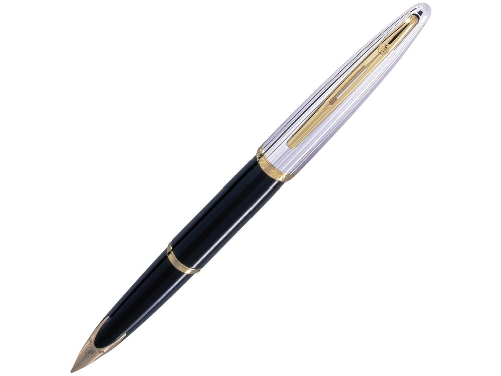 Перьевая ручка Waterman Carene De Luxe, цвет: Black/Silver, перо: F - фото 1 - id-p111932447
