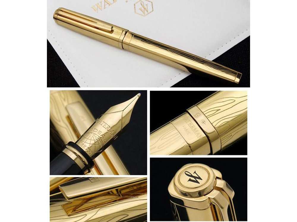 Перьевая ручка Waterman Exception Solid Gold, цвет: Gold (золото), перо: M, перо: золото 18К - фото 3 - id-p111932448