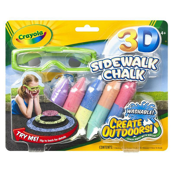 Crayola Цветные мелки для асфальта с 3D-эффектом, малый набор