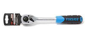 Forsage Трещотка реверсивная двухсторонняя с резиновой ручкой 1/2"-3/8" (L-250мм,72зуб.)в пластиковом