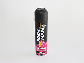 Лак цветной для укладки волос "NISHMAN Pro Mech Hair Spray - Red", красный.