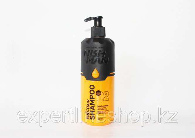 Шампунь очищающий "NISHMAN Pro-Hair Shampoo - 01 Keratin Complex" для нормальных волос 400 мл, фото 2