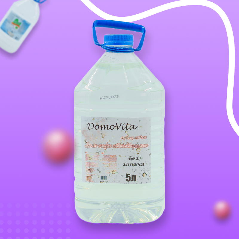Мыло жидкое антибактериальное DomoVita Без запаха, 5 литров - фото 1 - id-p111367168