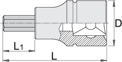 Головка торцевая с шестигранником, 1/4", 5мм. UNIOR 607900 - фото 2 - id-p111972842