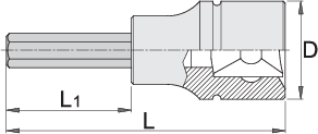 Головка торцевая с шестигранной вставкой удлиненной 1/2", 10мм. UNIOR 603386 - фото 2 - id-p111972902