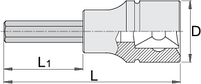 Головка торцевая с шестигранной вставкой удлиненной 1/2", 6мм. UNIOR 603381, фото 2