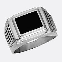 Кольца из серебра оникс АВРОРА 81064