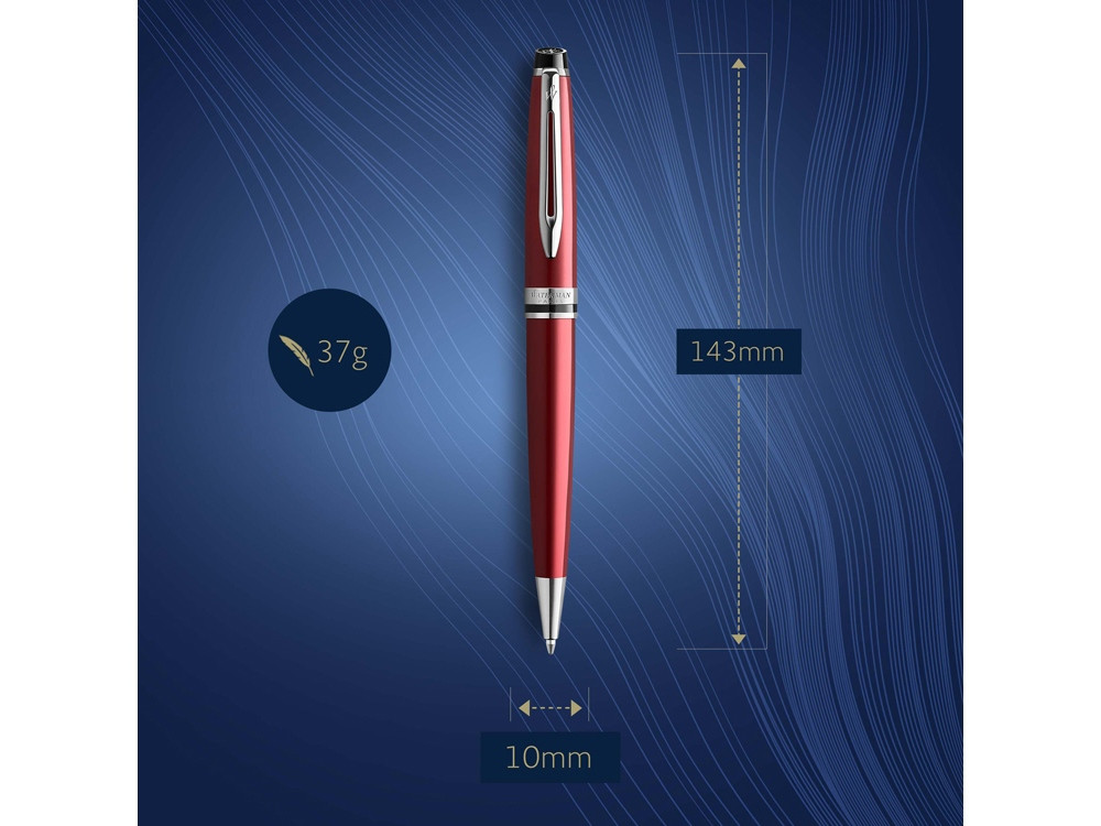 Шариковая ручка Waterman Expert Dark Red Lacquer CT Black, стержень: M, цвет чернил: blue. - фото 5 - id-p111974477