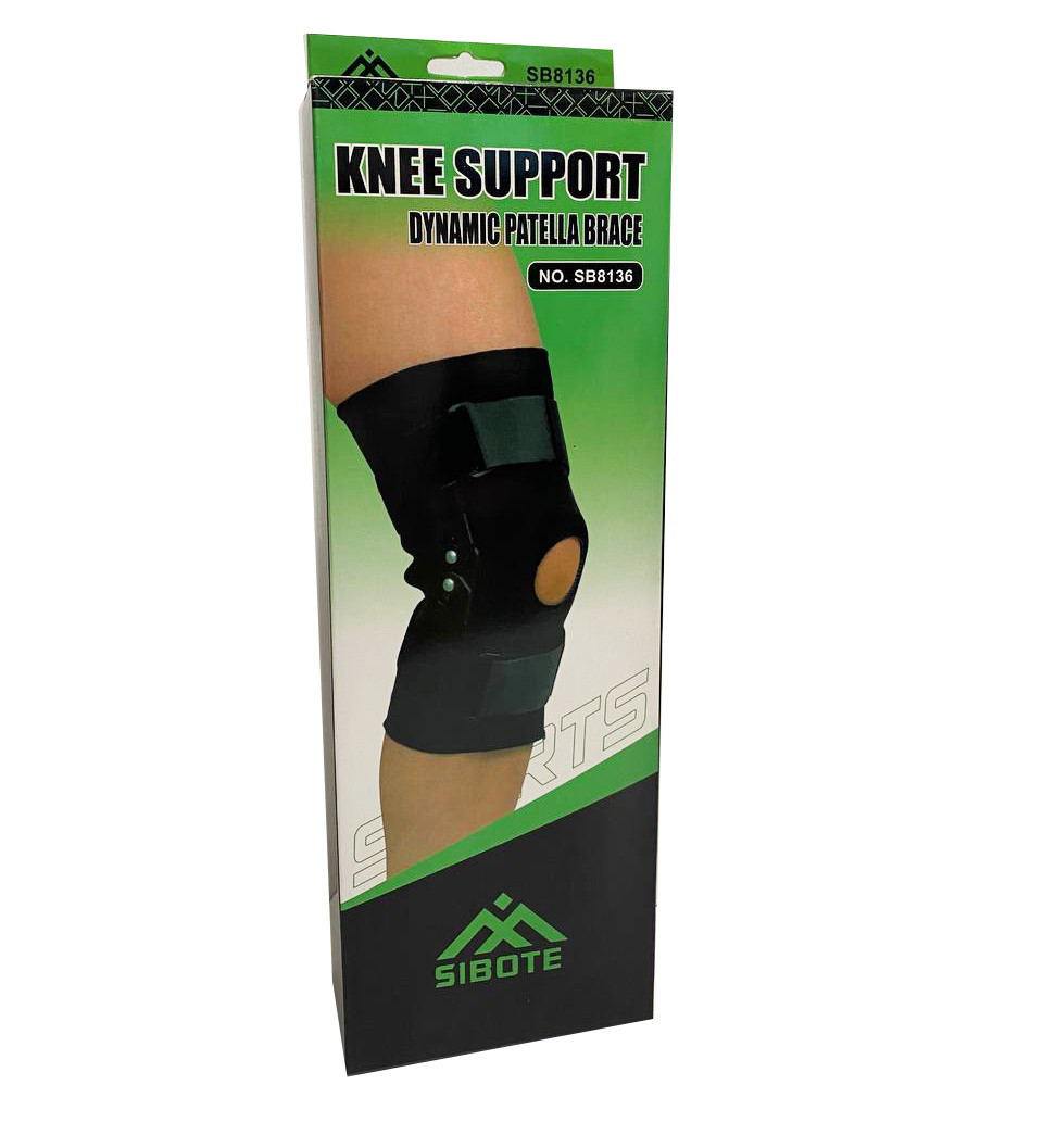 Бандаж на колено эластичный на липучке с шарнирами и кольцом Sibote Knee support SB8136 синий - фото 1 - id-p111975786