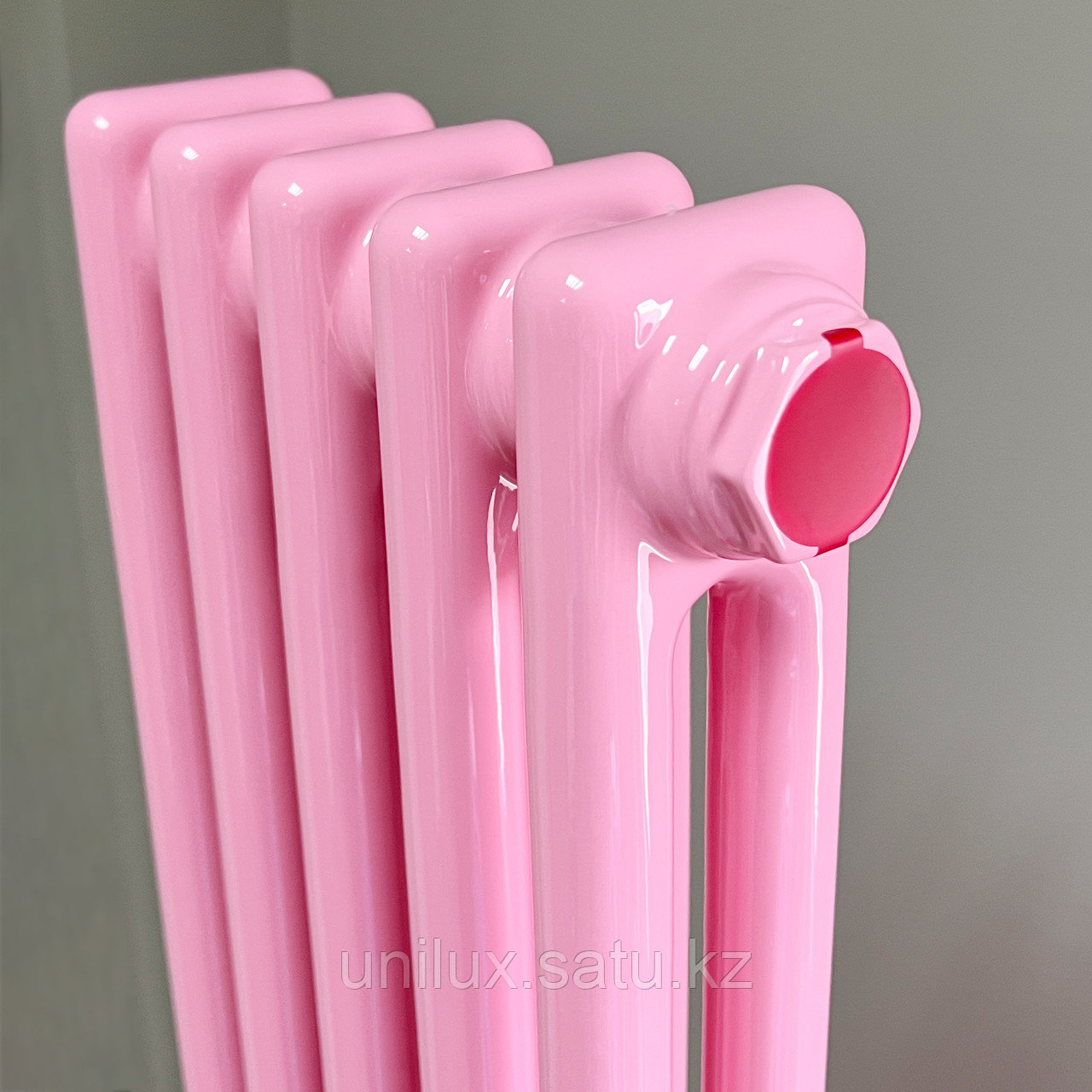 Радиатор 2x-трубчатый дизайнерский Unilux, 180см, 5 секций, 10 м², светло-розовый глянец - фото 5 - id-p111975788