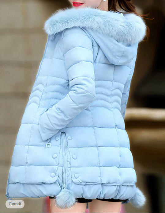 Женская куртка зимняя синий - фото 1 - id-p111992181
