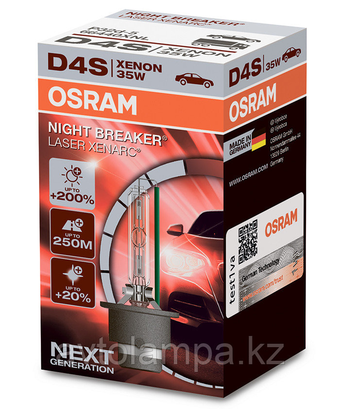 Ксеноновая лампа D4S Osram Xenarc Night Breaker Laser (+200%) 66440XNL - фото 1 - id-p111992191