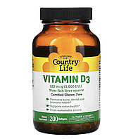 Country life витамин Д3, 5000, 200 капсул