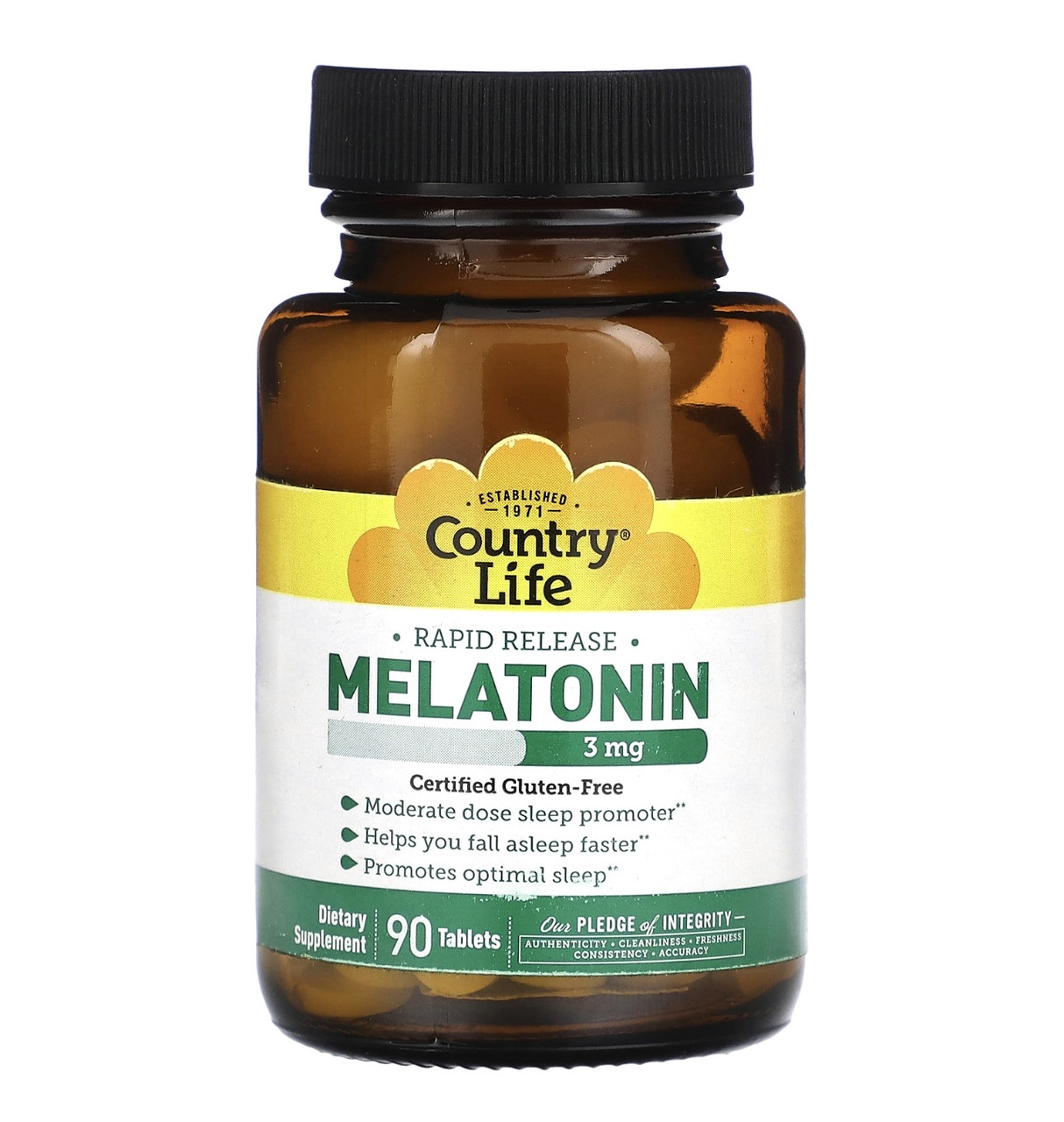 Country life мелатонин, 3 мг, 90 таблеток - фото 1 - id-p111996304