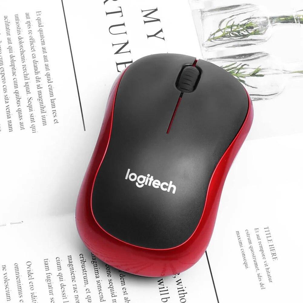 Компьютерная мышь беспроводная оптическая 1000 dpi USB Logitech M186 Wireless Mouse красный - фото 1 - id-p80783892