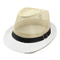 Шляпа летняя сетчатая солнцезащитная соломенная бежевая