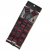 Подтяжки для брюк красная клетка